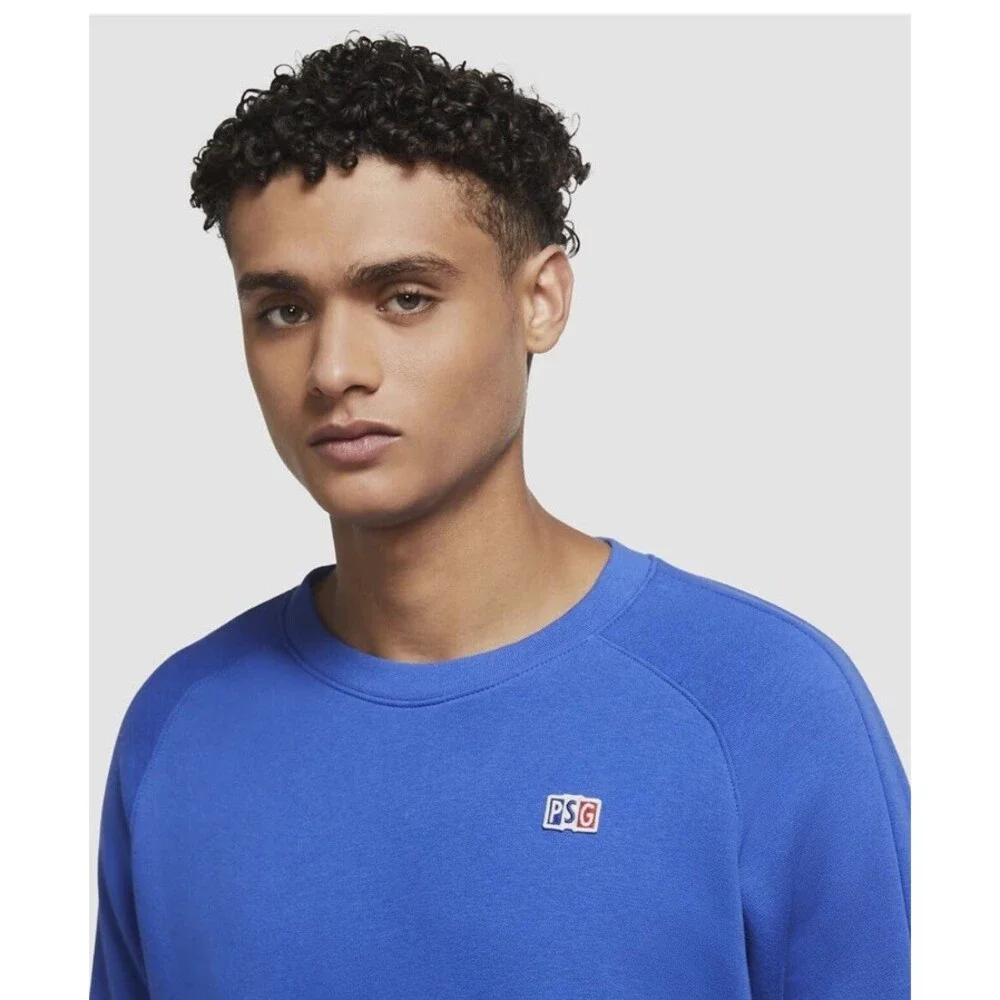Nike Paris Saint Germain Crew Sweatshirt Blue Mens Sz XXL CI9555-410